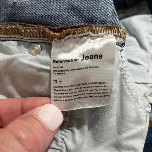 Reformation High Waisted Skinny Jeans Destin Wash Size 28 - Picture 6 of 7